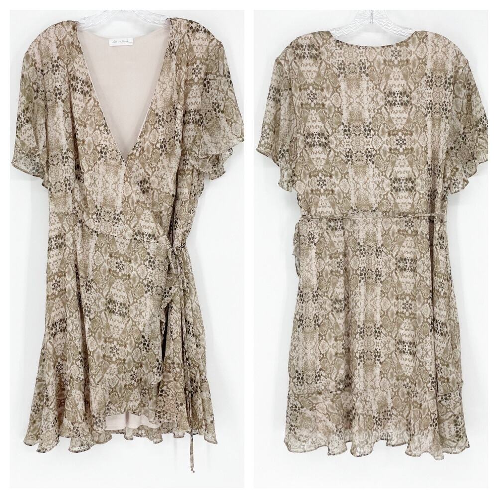 All In Favor Animal Print Wrap Dress Size XXL